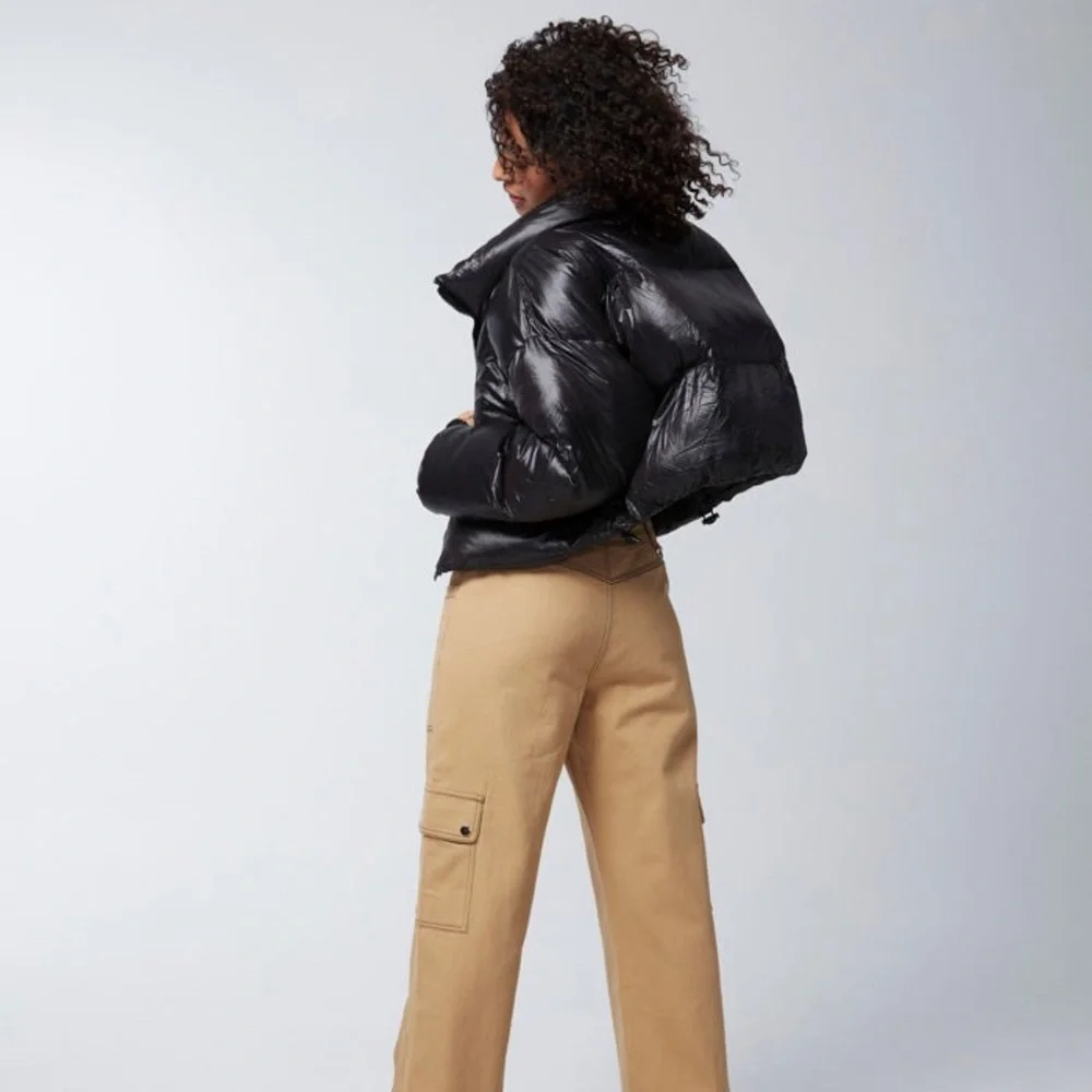 By Dyln Morris Puffer Jacket Cropped Slouchy Baggy Relaxed Fit in Black Medium - Picture 12 of 12